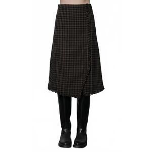 NEW GREYLIN brighton asymmetric fringe skirt in plaid